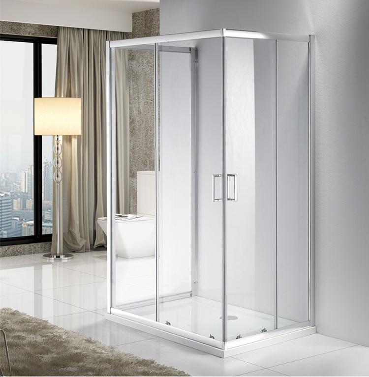 What material should the shower enclosure be made of (glass, acrylic, tile, etc.)?