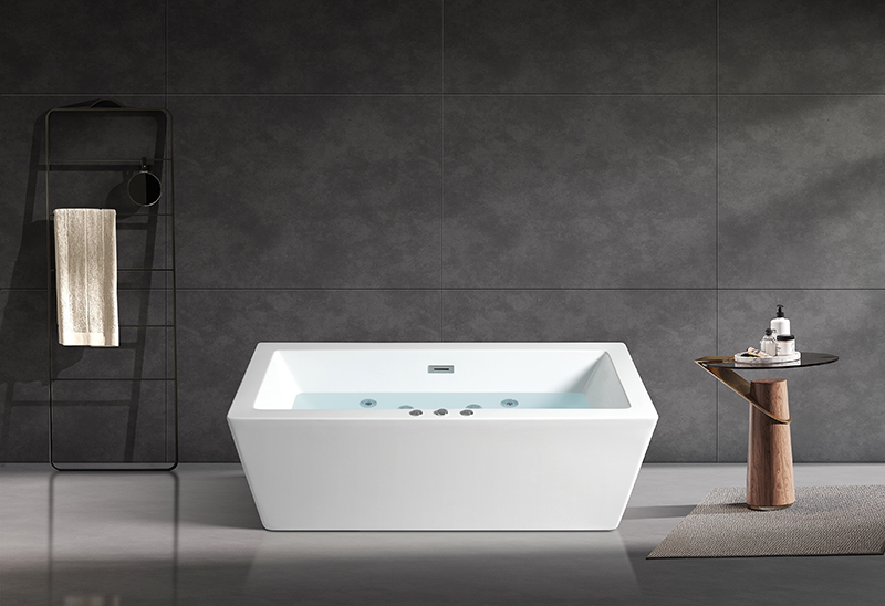 67 59 Inch Rectangular Acrylic Freestanding Bathtub 