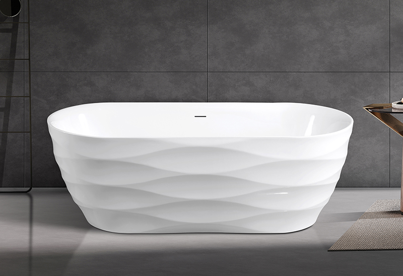 67 Inch Oval Acrylic Freestanding Bathtub 