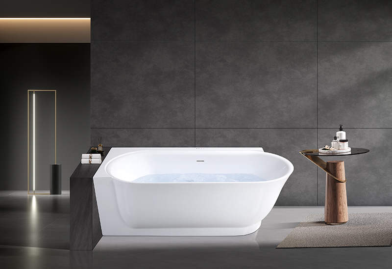 67 Inch Corner Acrylic Freestanding Bathtub 